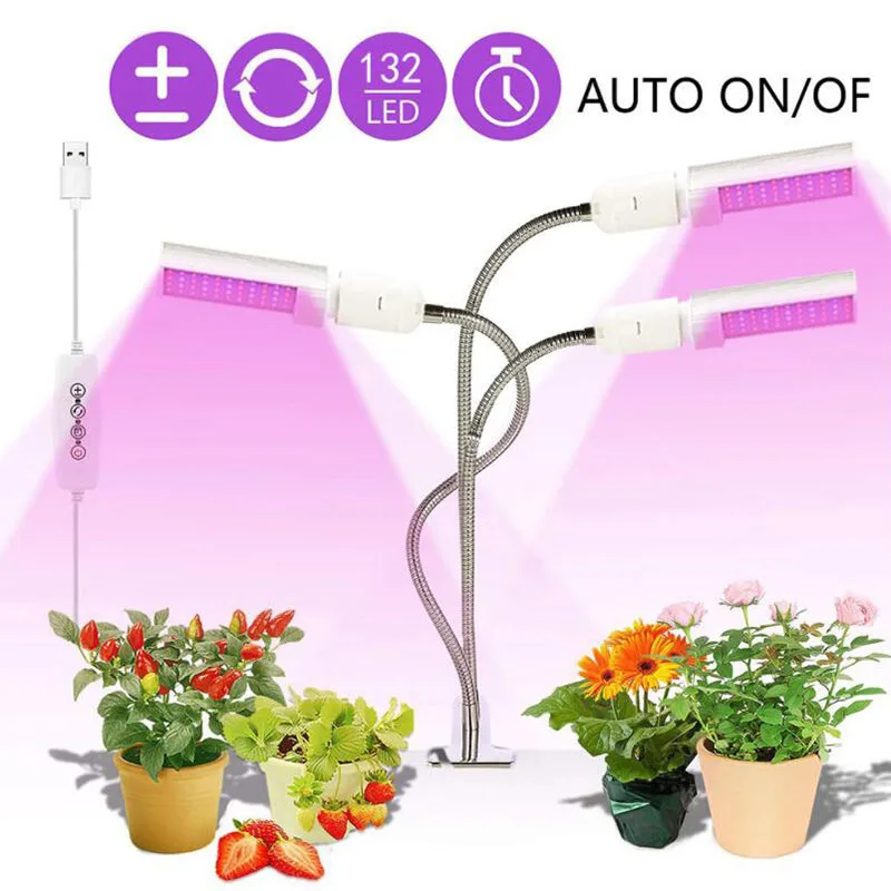 

3-HEAD indoor LED grow Light Full Spectrum Growth Clip Fitolampy Growing Phyto Lamp hydro tent box for cultivo indoor growbox a2