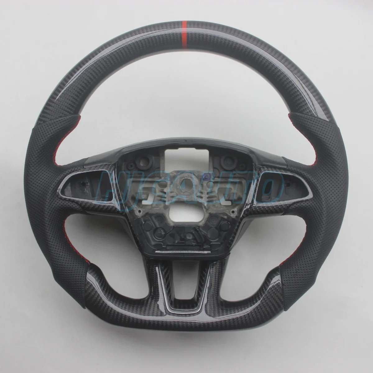 

for Ford Focus 2015-2018 Real Carbon Fiber Leather Steering Wheel Replacement Performance Auto Accessory