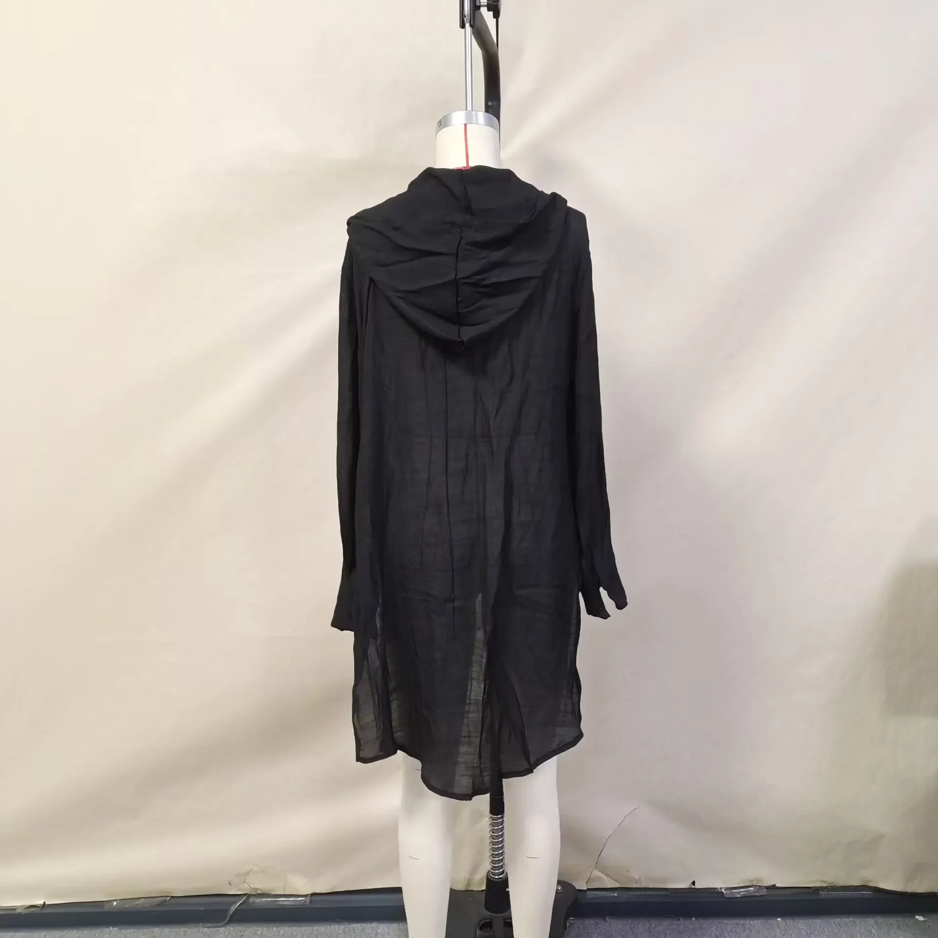 Robe tunique boutonnée à manches longues pour femmes, Cover-up de plage, chemisier surdimensionné, haut, Bikini, maillot de bain