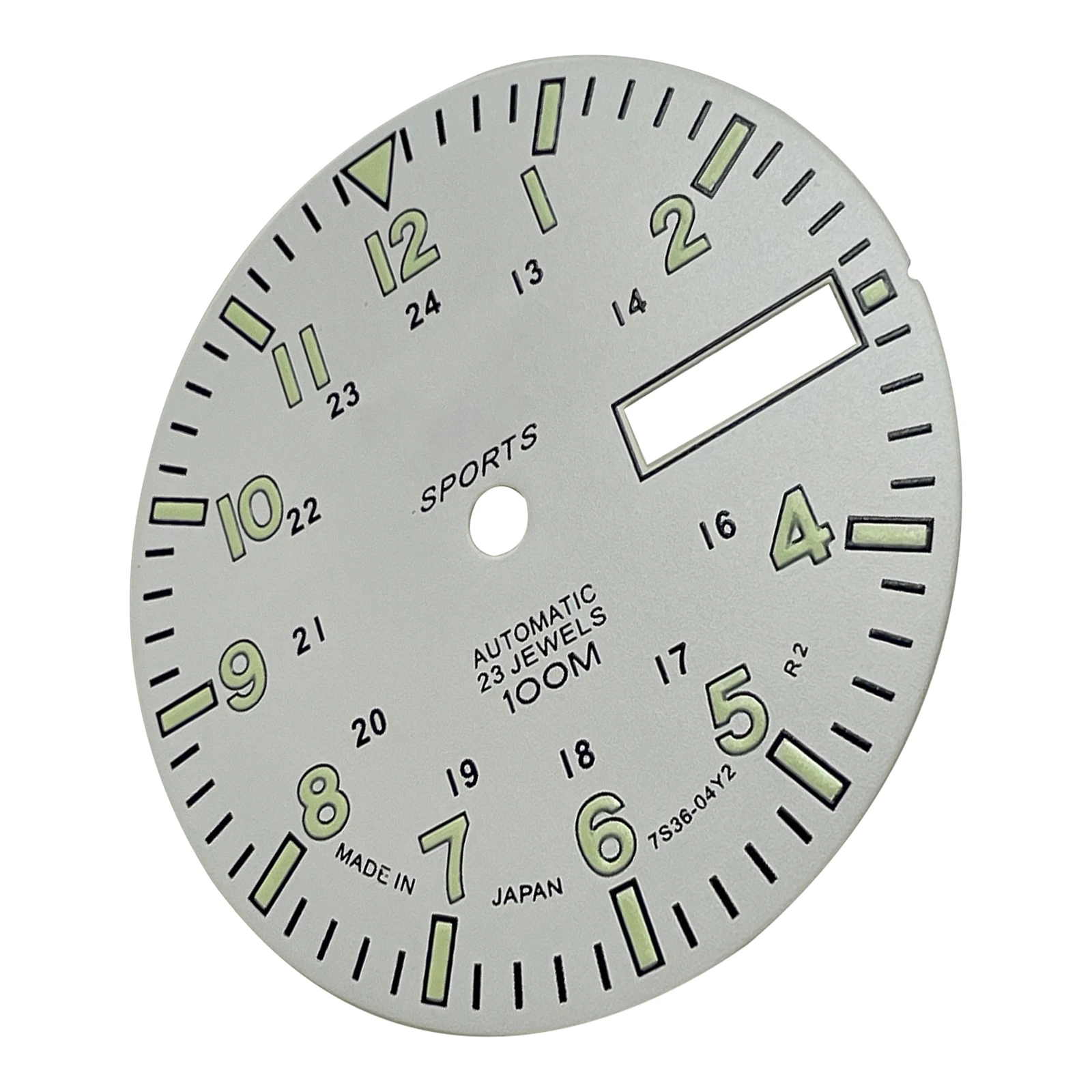 28.5mm/1.11in Super Lumin Dial for NH36A Movement C3 Green Luminous Watch Face Dial Plate Replacement Black/White Watch Parts