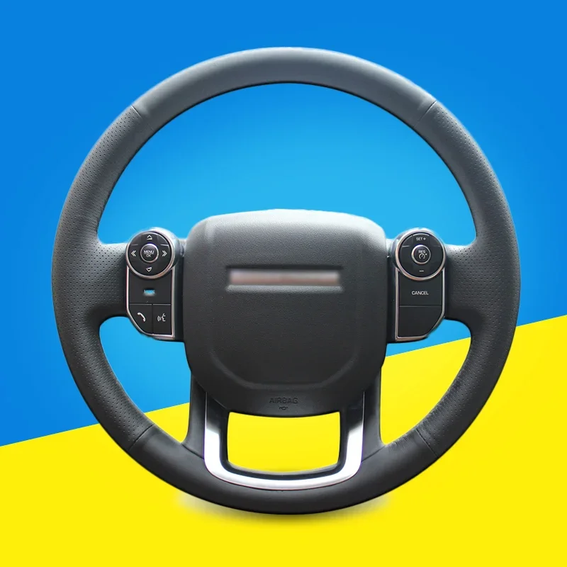 Custom Car Steering Wheel Covers for Land Rover Range Rover 2014 2015 Hand Stitched Interior DIY Auto Braid Steering Wheel Cover