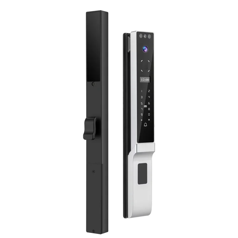 Tuya Remote Control Balcony Door Smart Lock Ultra Narrow Broken Bridge Aluminum 3D Dual Face Fingerprint Lock with Video Call