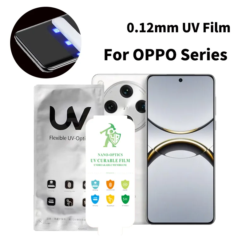 For OPPO Find X8 Pro X7 Ultra UV Anti-reflectio UV For Find X6 X5 A5 Pro A3 A2 A1 Screen Protector For Reno12 11 10 9 PRO+