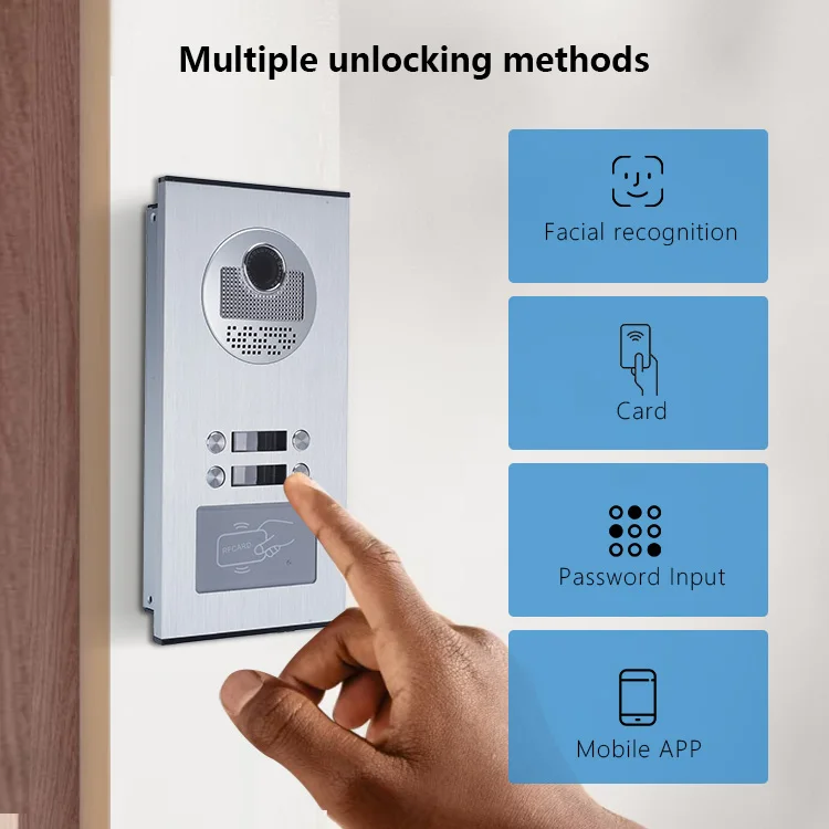 4 Buttons IP System With 10M Night Vision Range Smart Doorbell Camera for Industrial Parks