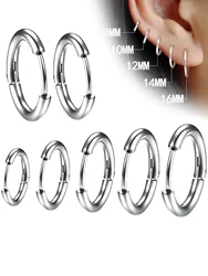 1 Pcs Women/Man Stainless Steel Small Hoops Earring Piercing Ear Cartilage Tragus Simple Thin Circle Anti-allergic Ear Buckle