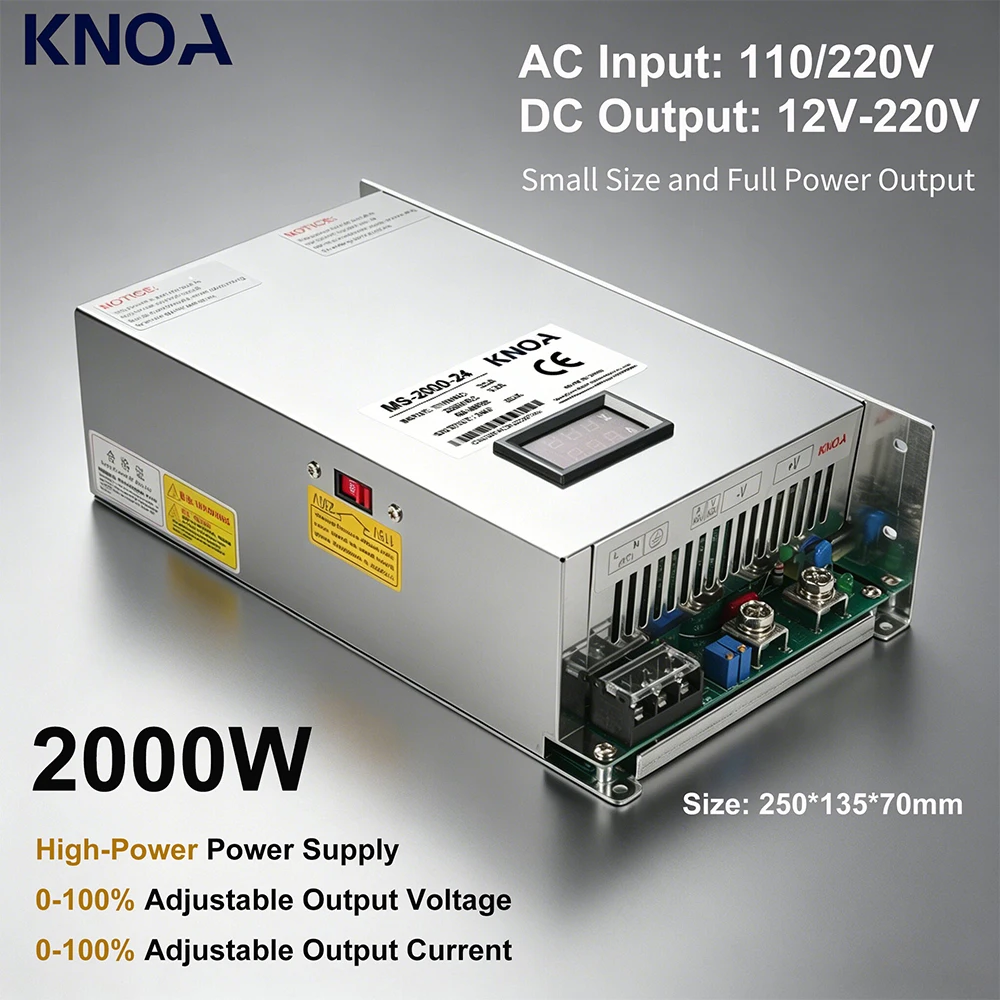 

Регулируемый источник питания постоянного тока 2000 Вт, 0-12В, 13.8В, 15В, 24В, 36В, 48В, 60В, 72В, 80В, 90В, 100В, 150В, 200В, с выходом переменного тока 110В, 220В.