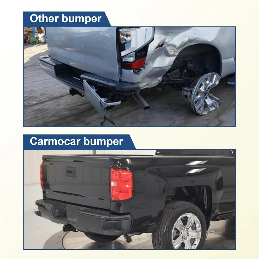 المصد الخلفي الأسود مع استبدال وسادة الخطوة لسيارة تشيفي شيفروليه سيلفرادو 1500 جي إم سي سييرا 1500 المصد الخلفي بدون الاسمية