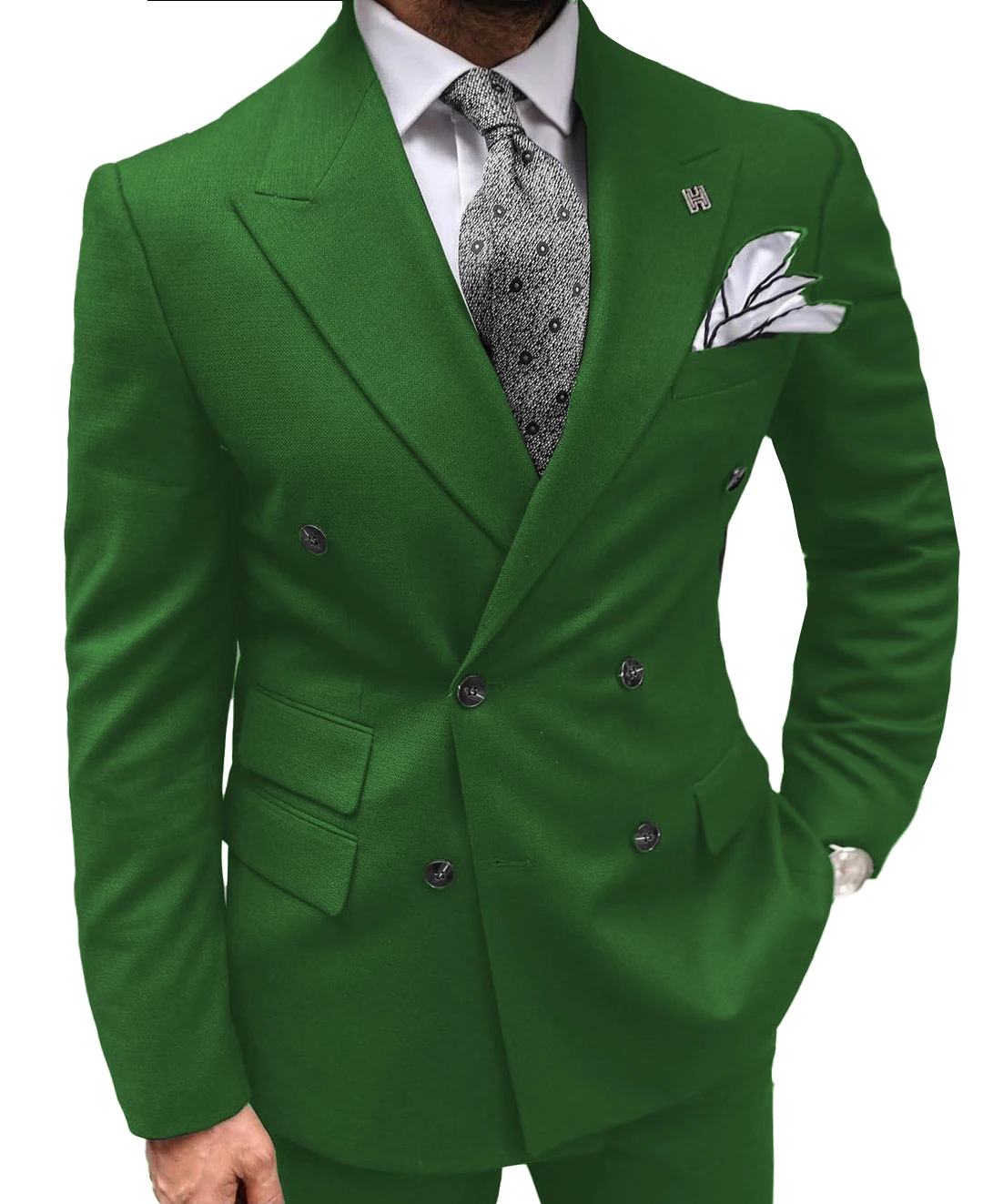 

Mens 2 Piece Suit Slim Fit Double Breasted Blazer Pants Multicolor Fashion Prom Tuxedo