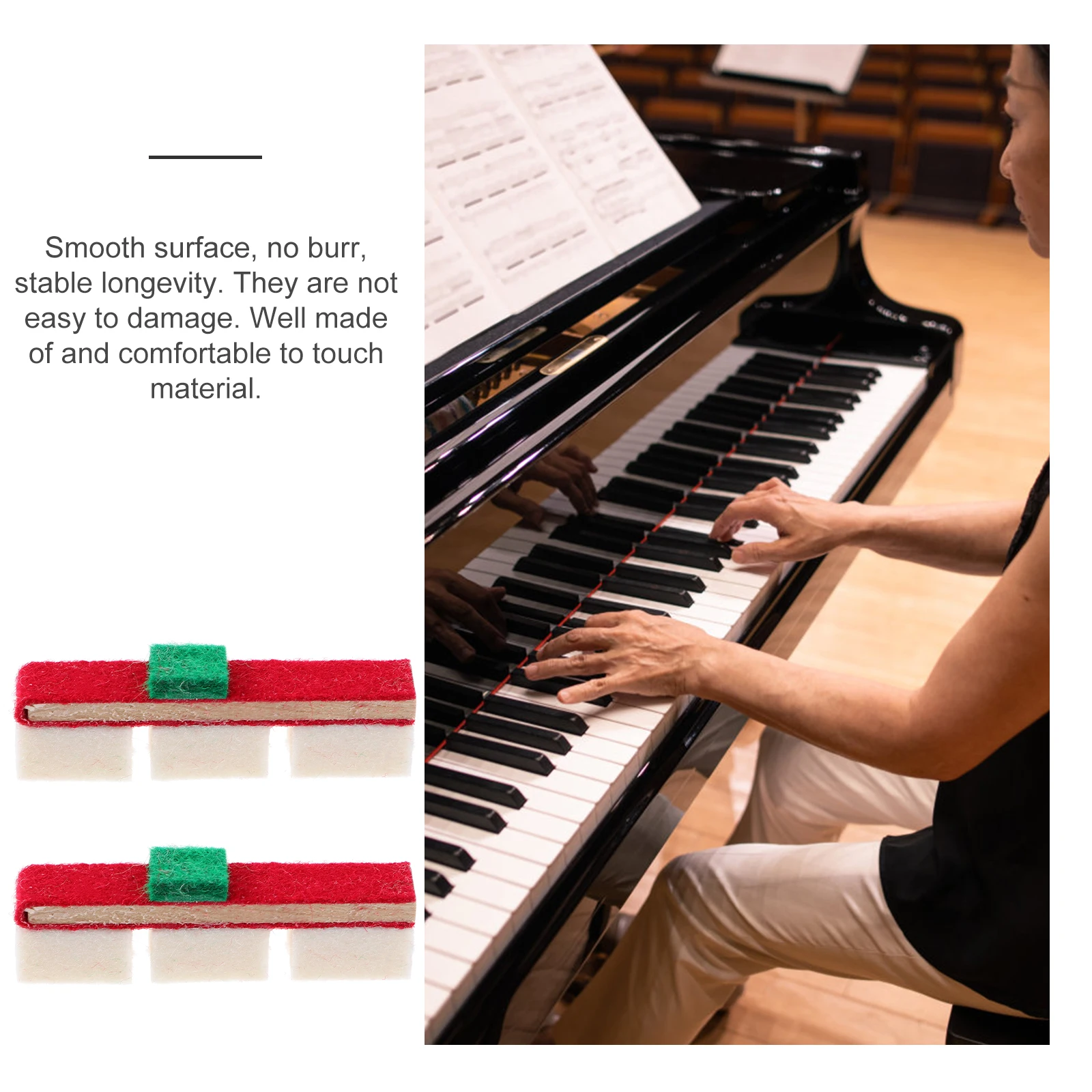 

2PCS Suppressor Dampers for Upright Piano Maintenance Accessories Vertical Piano Maintenance Accessories Supplies Tools Wooden