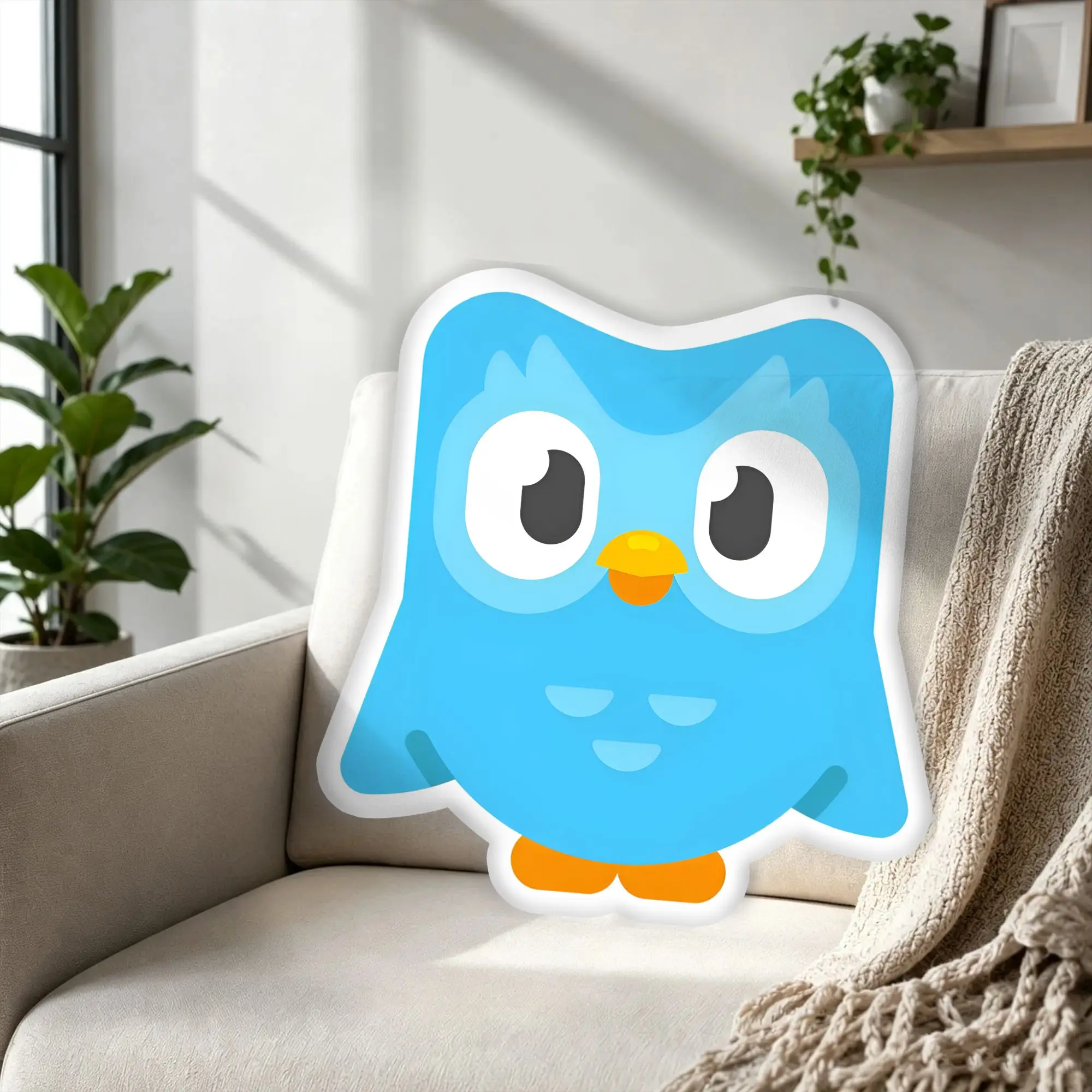 Custom Green Owl Duo Pillow Cushion Study Language Modern Velvet Cushion Personalized Pillows For Bedroom