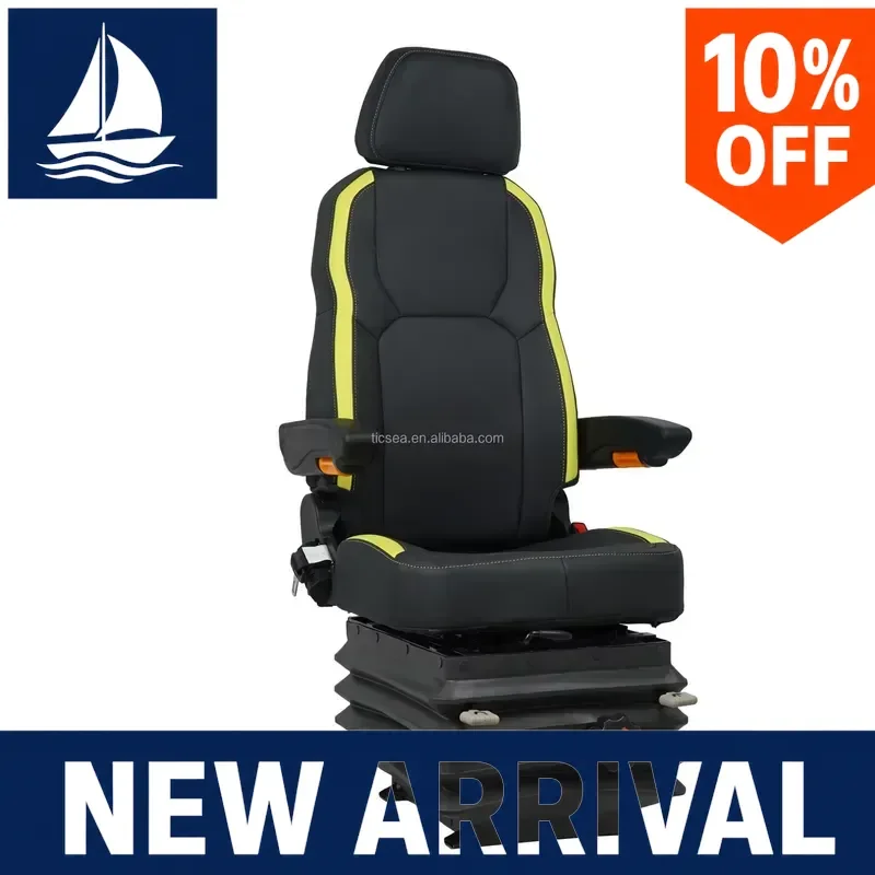 Boat Marine Captain Helm Driving Seat Chair Adjustable Swivel Fishing Yacht Cockpit Pilot Cushion Premium Comt