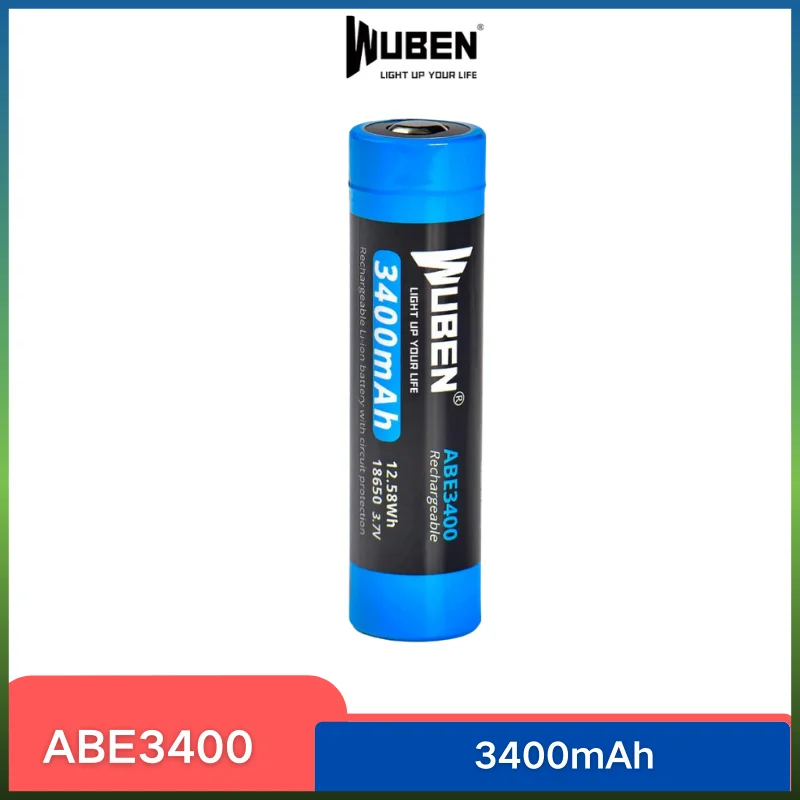 WUBEN ABE3400  3400mAh 18650 Battery 3.7V 6A