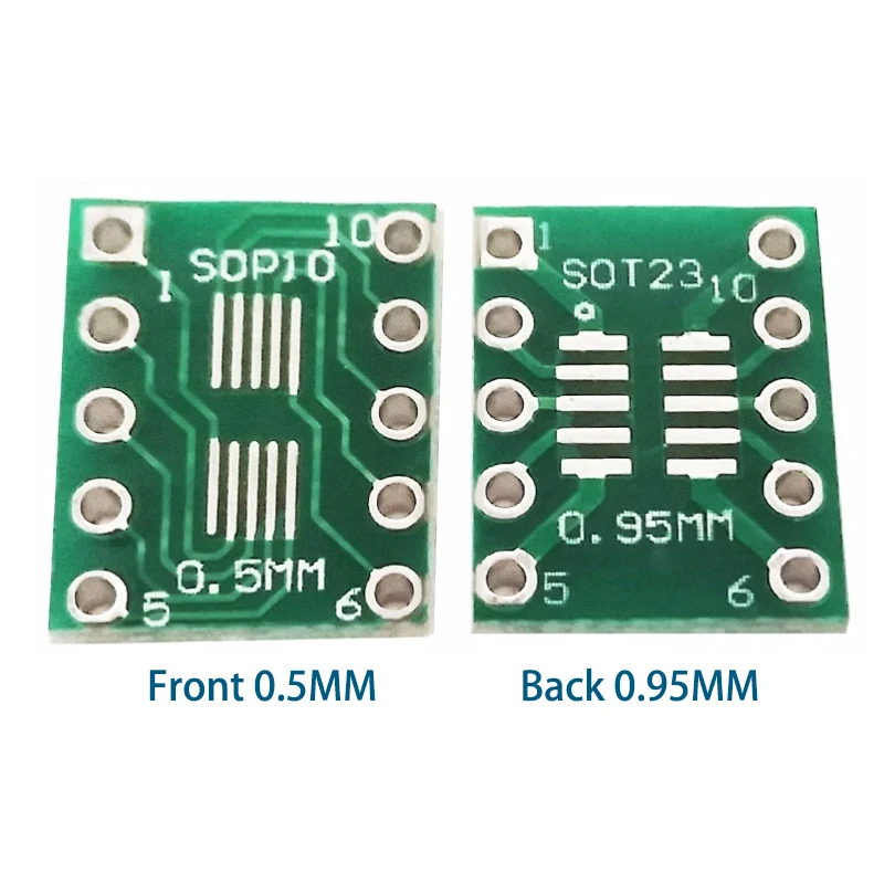 100PCS SOT23 SOP10 To DIP Adapter Board 0.5mm 0.95mm Spacing Transfer Board