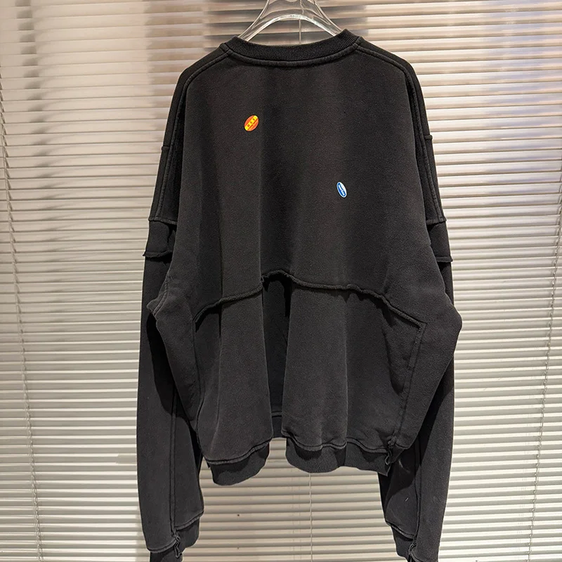 26FW خمر غسلها الأسود المرقعة مارتين روز جاكيت زيبرا الرجال النساء 100% القطن المتضخم سترات للعبة البيسبول معطف مع العلامة