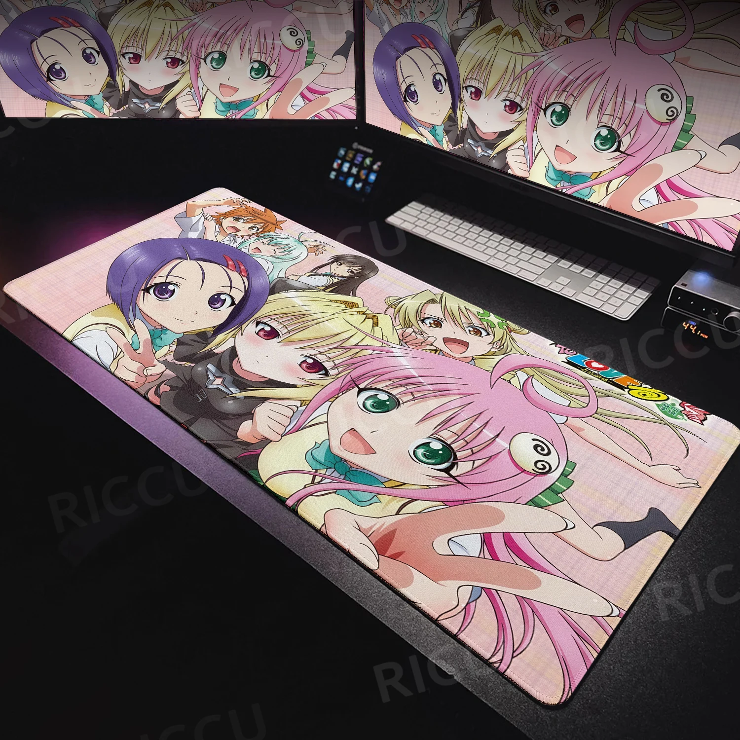 Anime To Love-Ru Kawaii Girls Golden Darkness Mouse Pads PC Gaming Aesthetics XXL Anti-slip Soft Carpet Locking Edge Laptop Rugs