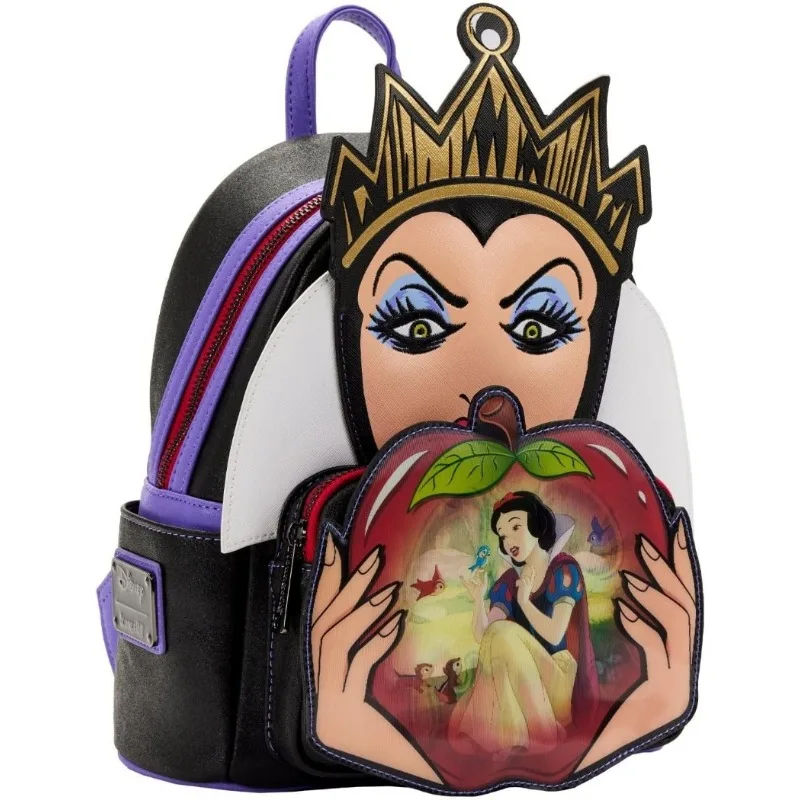 Loungefly-Bolso de hombro con doble correa para mujer, monedero de Disney villanos, Evil Queen, Apple