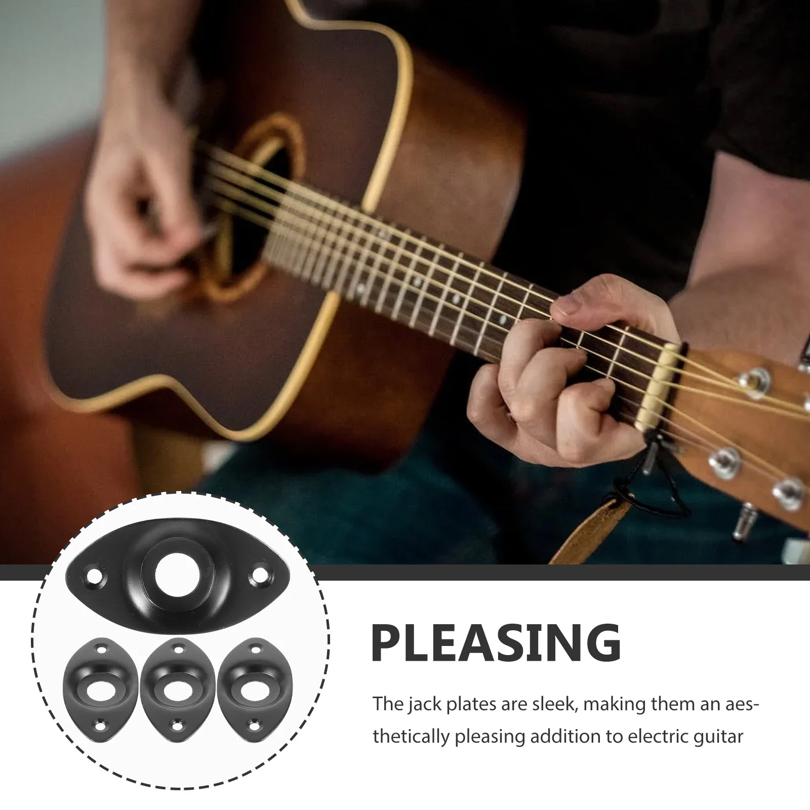 

4pcs Cat Eye Jack Plate For Electric Guitar Replacement Oval Metal Input Output Socket Repair Parts Guitar Accessories