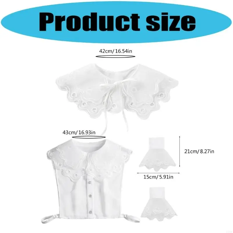 خفيفة الوزن الشيفون المطرزة برقبة تصميم انفصال Fasle طوق شال يوم إلى ليلة الانتقال الأصفاد المعصم Y166 #6