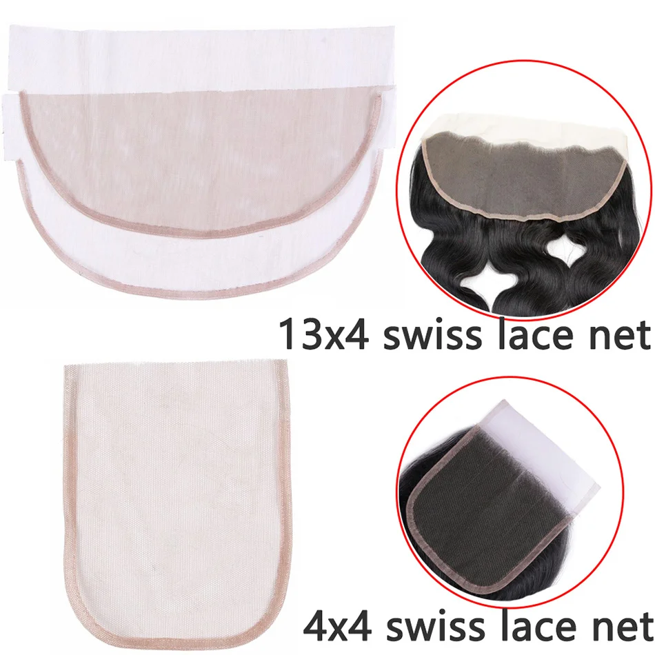 10Pcs/Lot 4x4 5x5 13x4 Swiss Lace Net for For DIY Making Lace Wig Closure Foundation Caps Invisible Hairnet Wig Accessories