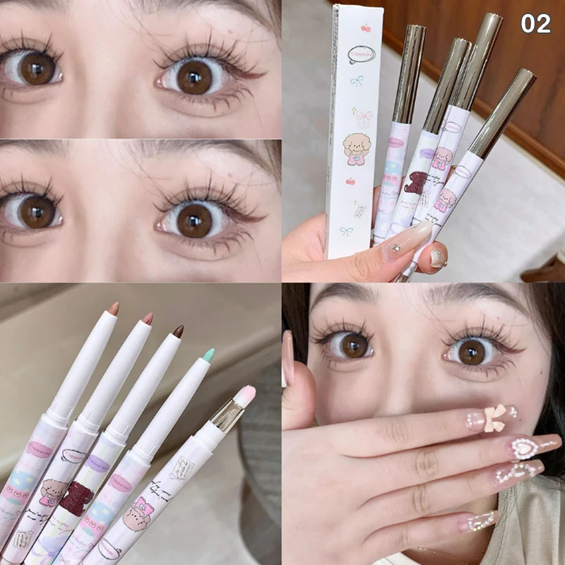 Cappuvini Parelmoer Eyeliner Gel met Borstel - Zijdezacht Waterdicht Thee Bruin Eyelinerpotlood voor Liggende Zijderups Oogmake-up