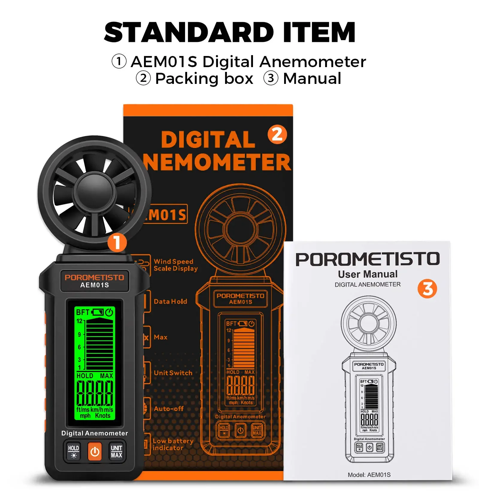 Digitales Anemometer 0,4~30,00 m/s Handgehaltenes Windgeschwindigkeitsmessgerät Luftgeschwindigkeit Luftstromrate mit LCD-Hintergrundbeleuchtung CFM CMM CMS Messwerkzeug – Detail 29