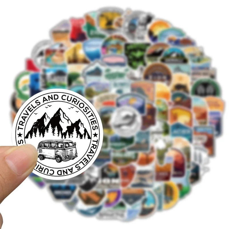 10/50/100pcs Outdoor National Park Landscape Stickers Aesthetic for Laptop Phone Travel Luggage Guitar Skateboard Car Decals