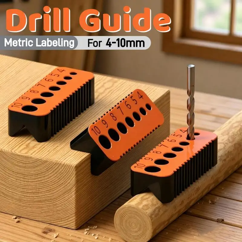 Drill Guide For Straight Holes Multifunctional Precision Accessory DIY Drill Jig Block Joints Tool For 4-10mm Holes Drill Tool