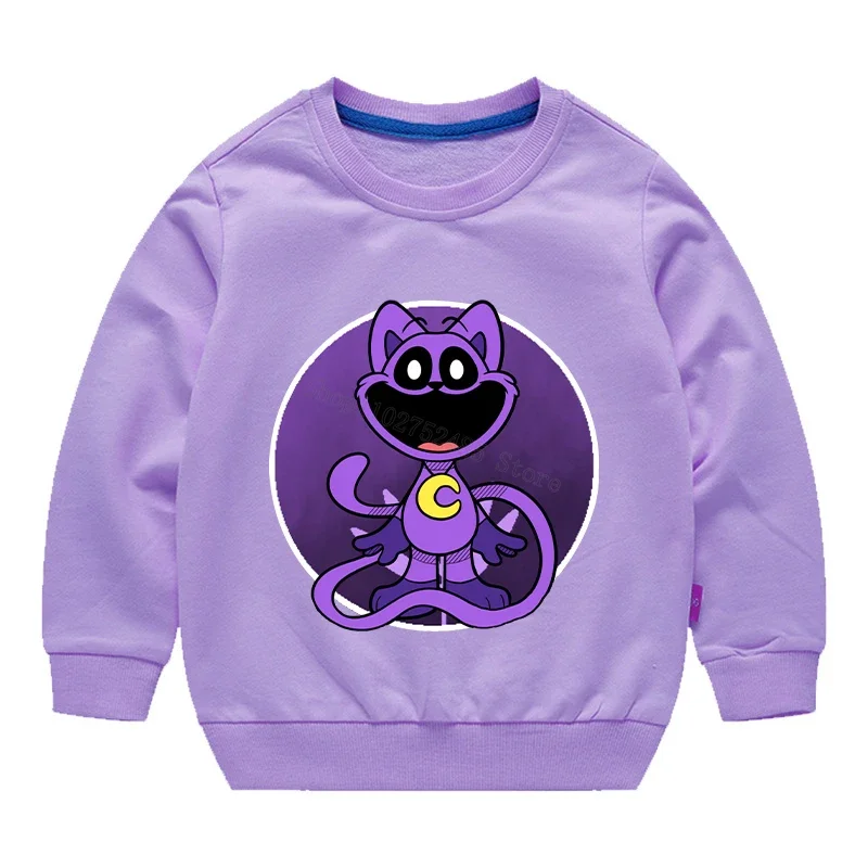 Smilings Critters Kids Sweatshirts Anime Catnap Tops Cartoon Cute Long Sleeve Clothing Sportwears Toddler Sweaters Birthday Gift