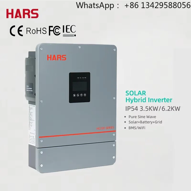 3600W 6200W IP54 LCD Display Single Output Purer Sine Wave Solar Inverters for DC to AC Household Energy Systems