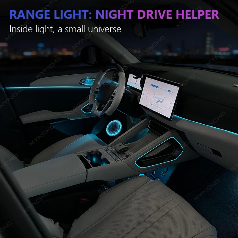 KYNCHO For BYD YUAN up Intelligent Auto Interior LED Neon Light Car Ambient Light Neon Symphony LED Automotive Ambient Lighting