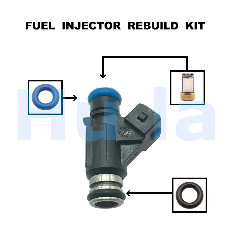 

Fuel Injector Service Repair Kit Filters Orings Seals Grommets for 02-06 Mercury 40HP-60HP Outboard 2-Stroke 25335288