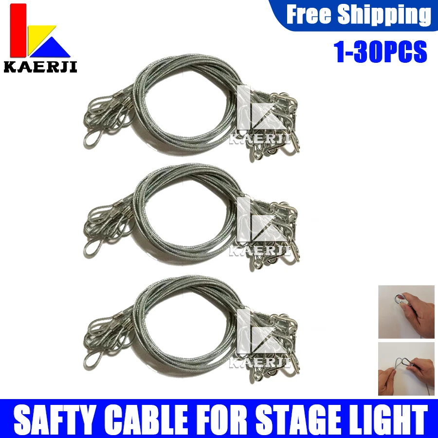 

1-30 Cables Safety Ropes & Security Cable Safety Cable Steel Wire Stage Light Equipment Led Bar Par Light Maximum Bearing Weight