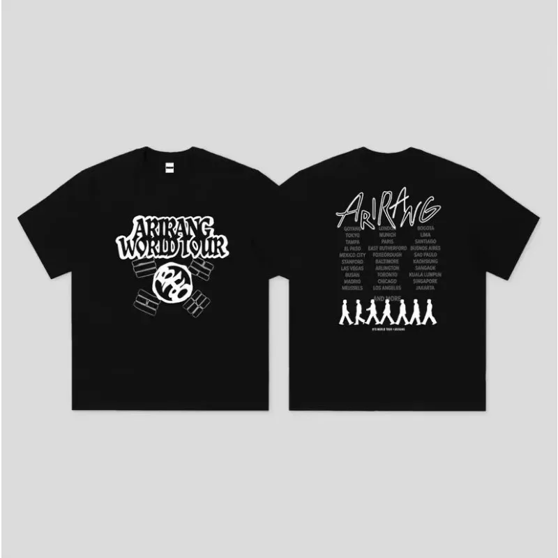 2026 Summer Hot Kpop Korean Boy Group Tour Graphic Unisex T-Shirt Summer High Quality Fashion Men Women Y2K Trendy Tee Fan Gift