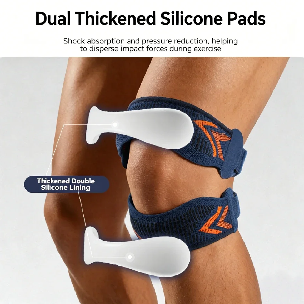 1PCS NEW Patella Tendon Support Knee Brace, Adjustable Knee Strap with Shock-Absorbing Gel Pad, for Badminton, Workout & Daily