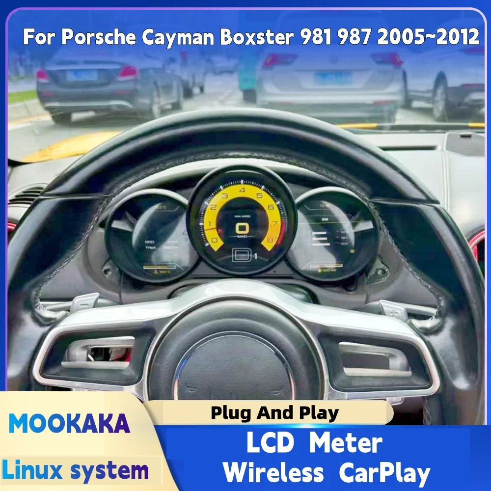 Digital Instrument Cluster Speedometer For Porsche Cayman Boxster 981 987 2005~2012 Speedometer Dashboard 12.3’ HD LCD Meter