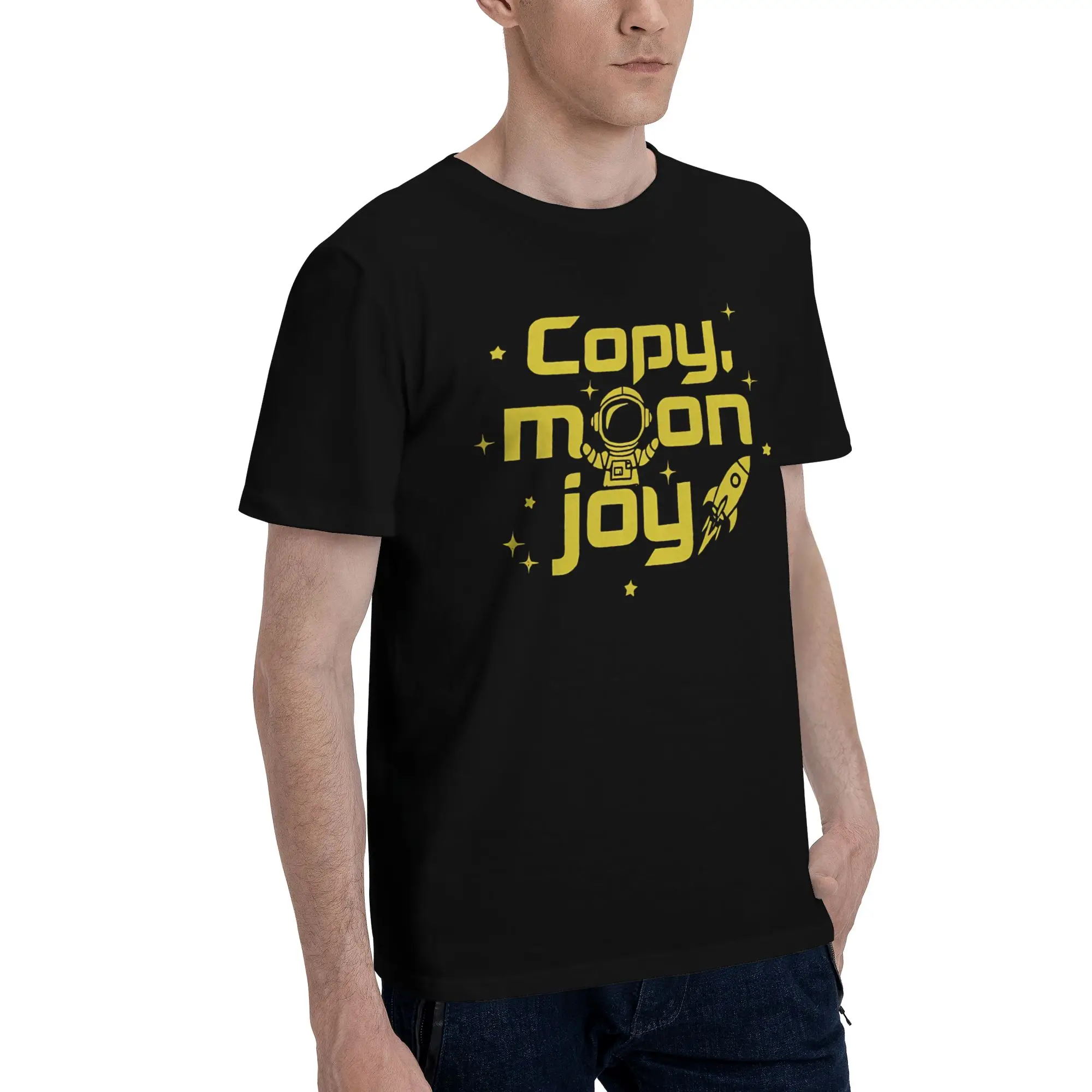 Copy Moon Joy 24 Novelty Graphic 100% Cotton T-Shirt  Tops Tees For Men