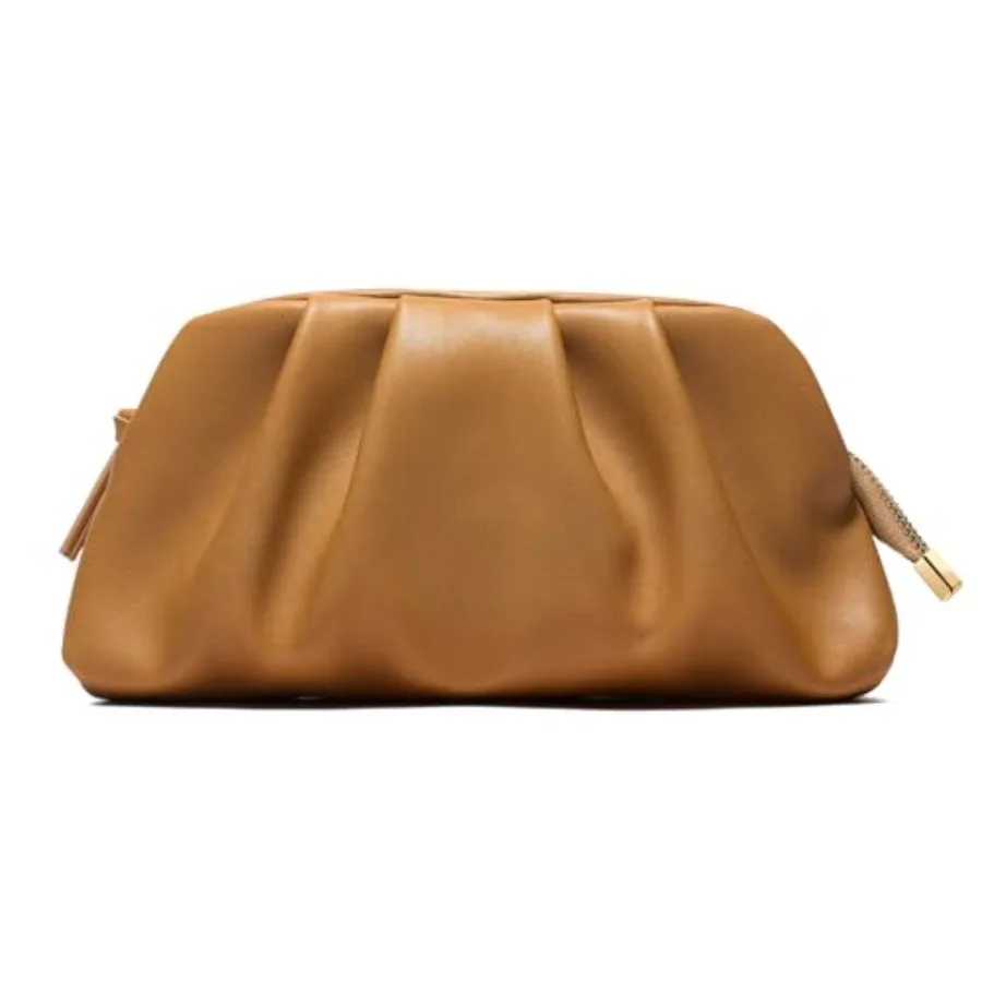 SWEETV CHUNLI Dressy Vegan Leather Clutch Purse for Women Formal, Soft Pleated PU Evening Clutch for Weddings, Proms