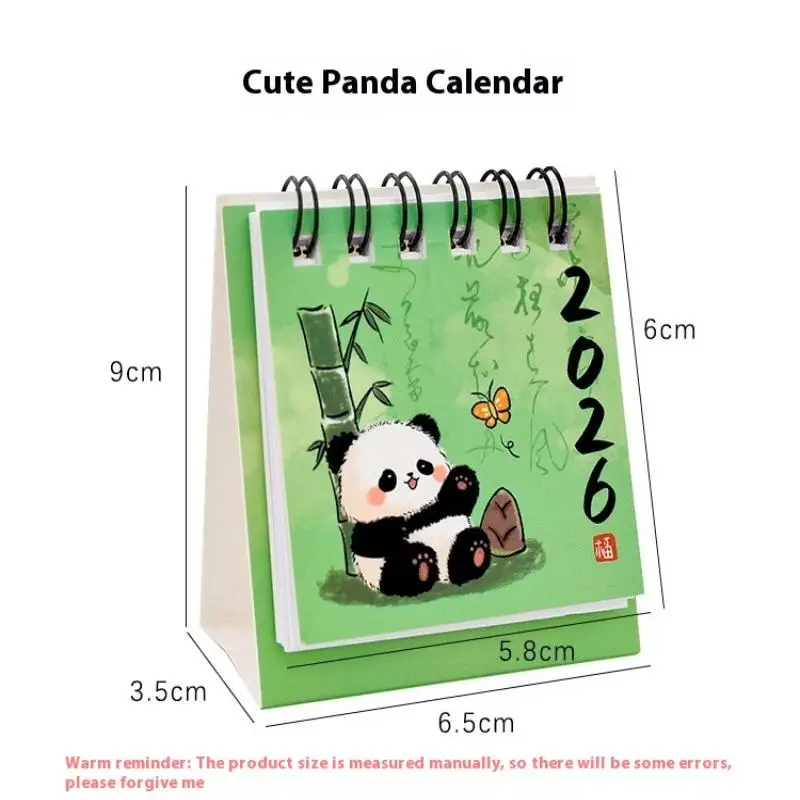 2026 Year Cartoon Panda Desktop Mini Desk Calendar Clock In Program Student Rewards Creative Gifts June 2025-December 2026
