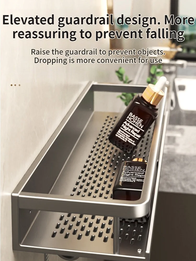 50 سنتيمتر/60 سنتيمتر جدار تركيب الألومنيوم رفوف الحمام الشامبو رف تخزين حامل منظم مطبخ جدار الرف