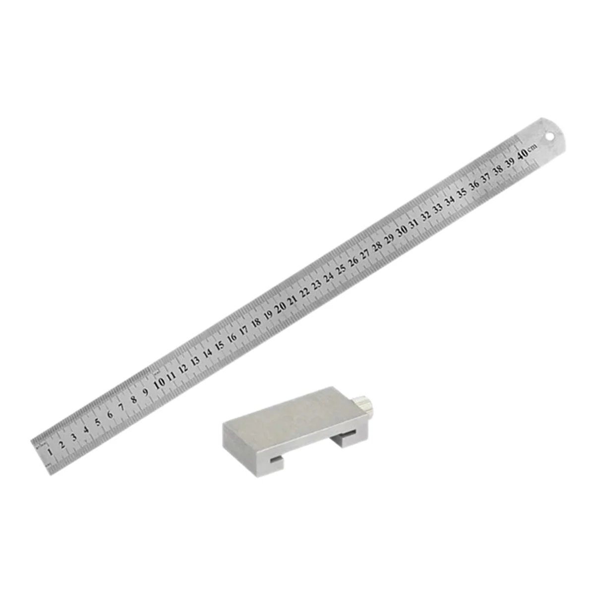 ESTR Metal Carpenter Carpentry Square Woodworking Tools Carpentry Steel Ruler Positioning Limit Block Measuring 400mm