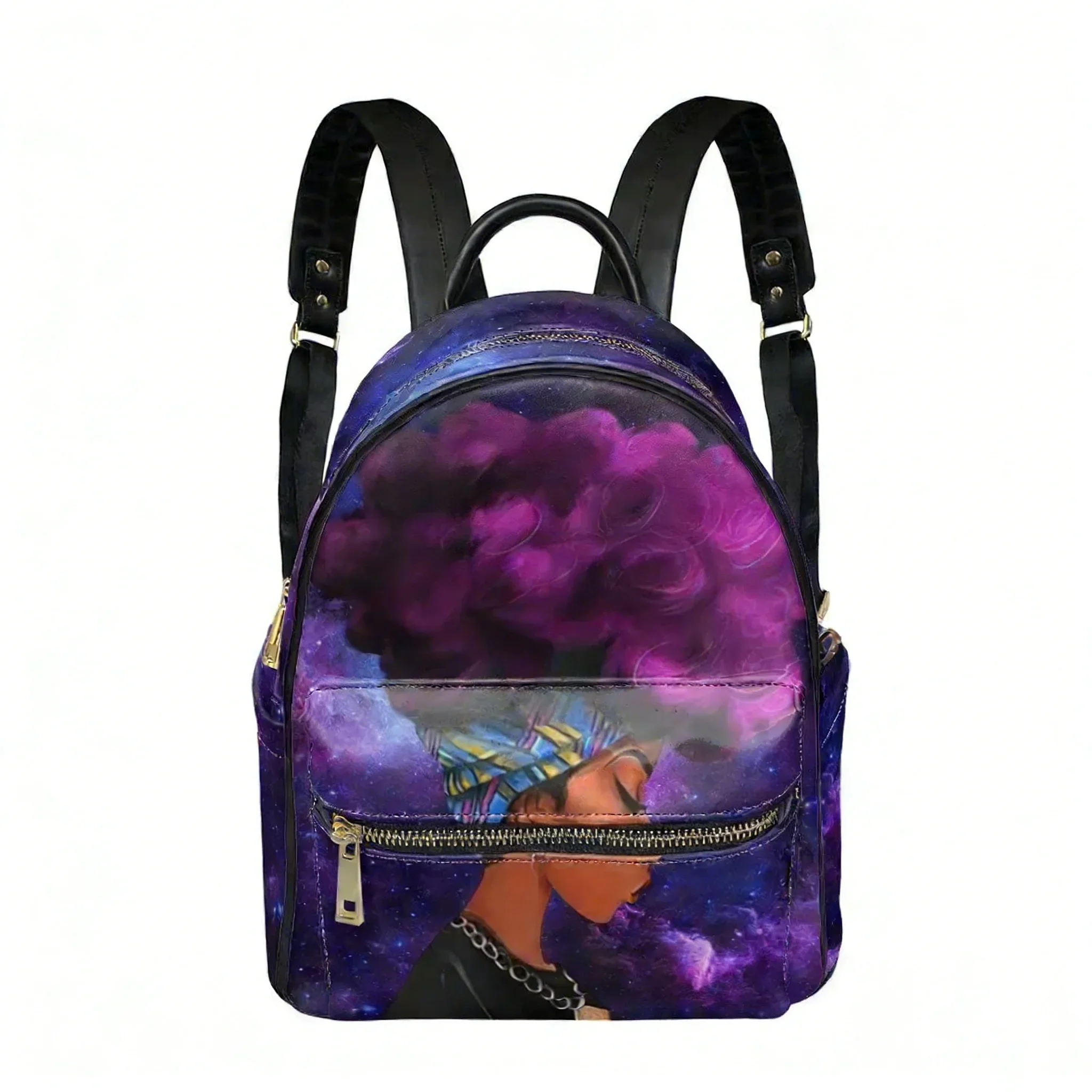 Princess African Cute Girl Backpack Womens Men Personalized Double Shoulder Bag Business Travel Bookbag Rucksack Gift Daypack