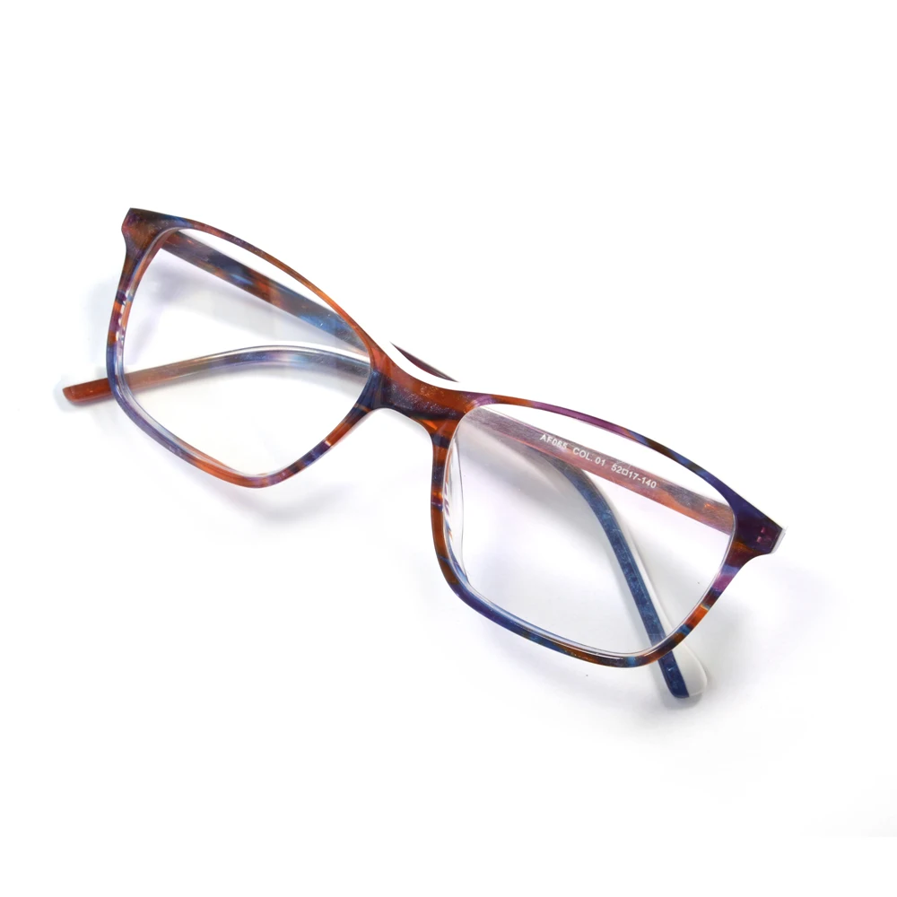 Italy Design European Fit Trendy Colorful Handmade Lamination Acetate Eyeglasses for Women High End Quality Prescription Glasses