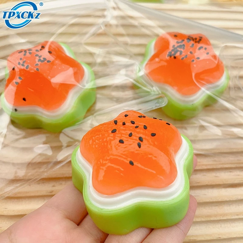 Cute Cartoon Watermelon Squeeze Toy Soft Mochi Squeeze Toy Slow Rebound Stress Relief Toys Stress Release Hand Relax Gifts