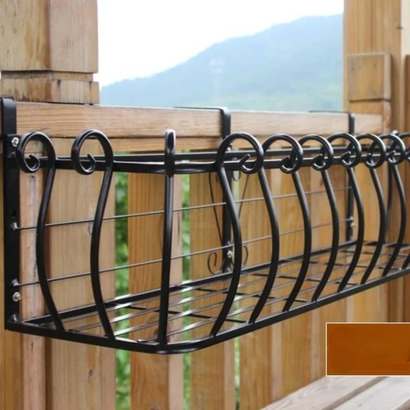 Nordic Railing Flower Frame, Guardrail Hanging Pergola, Metal Home Balcony Plant Shelf, Multi Meat Hanging Shelf for Wall