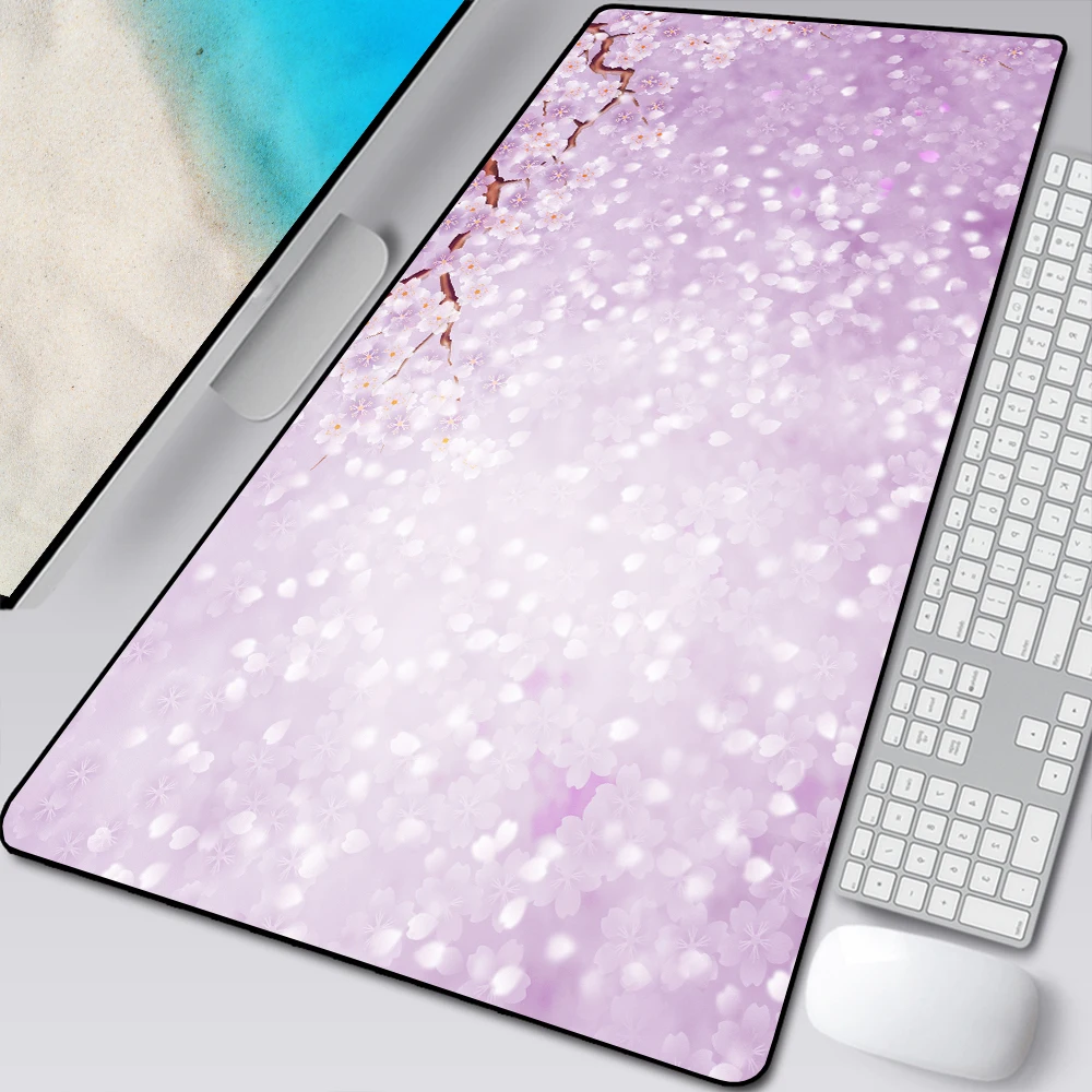 Sakura podkładka pod mysz czarna Mausepad różowa konfiguracja akcesoria dla graczy dywan biurowy japońska sztuka podkładka pod mysz firma Gaming Deskmat 90x40cm