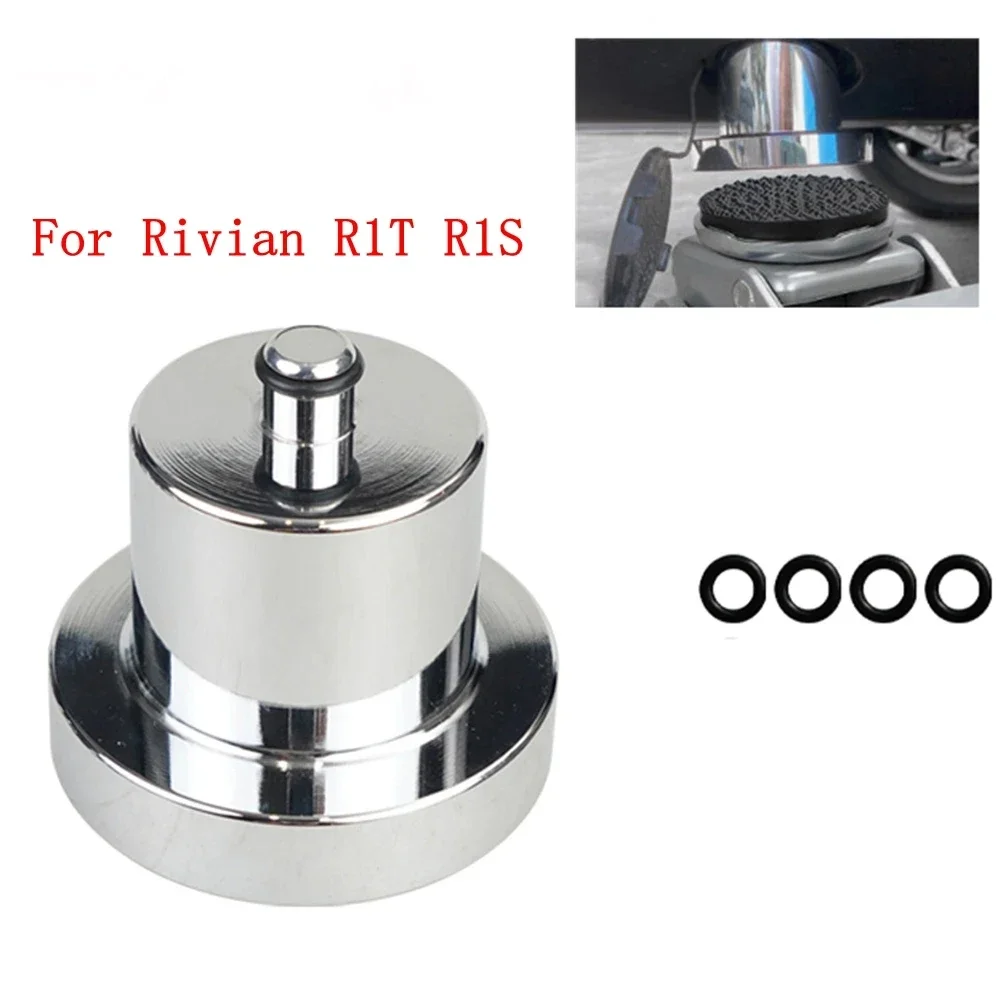 1Pc Silver Car Jack Pucks Floor Jack Lifting Jack Pad Lift Point Adapter Aluminum For Rivian R1T R1S JA-1008-S-1