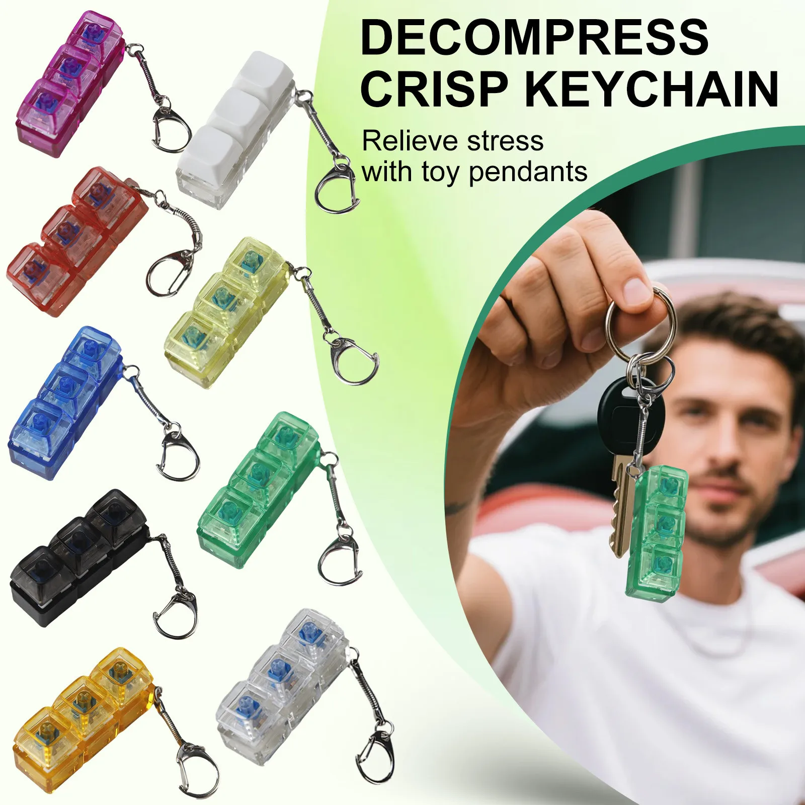 

Мини-декомпрессионная пластиковая клавиатура-кликер, игрушки, брелок для рюкзака, декоративные подвески, кнопка для снятия стресса для взрослых
