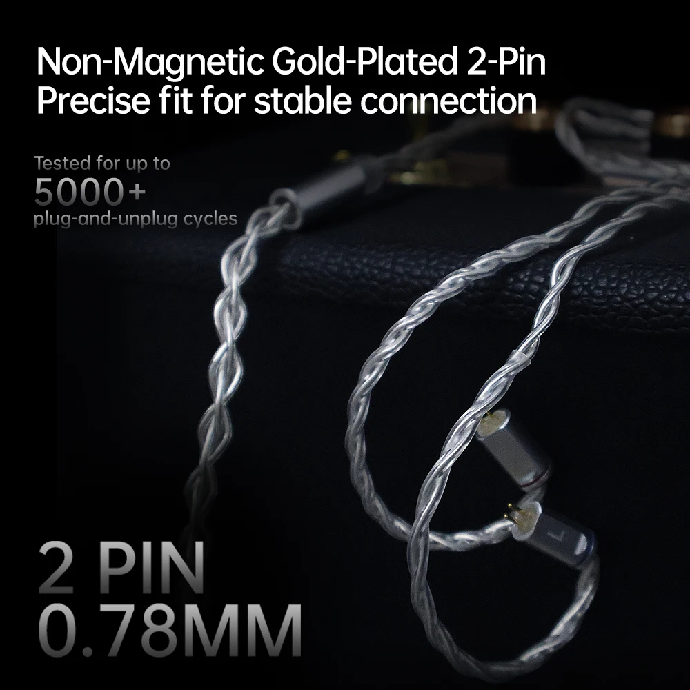 Kabel do słuchawek CCA, 4 żyły, 156 rdzeni, posrebrzana miedź, kable do słuchawek HIFI, wtyk pozłacany 3.5mm/Type-C — zdjęcie produktu 4