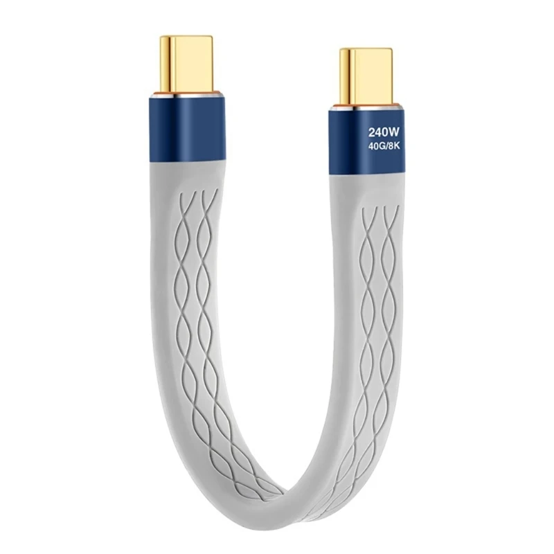 

Short TypeC Data Cable 240W Fast Charging, 40Gbps Transfer, 8K Resolution Male to Male for Laptops Phones 13cm