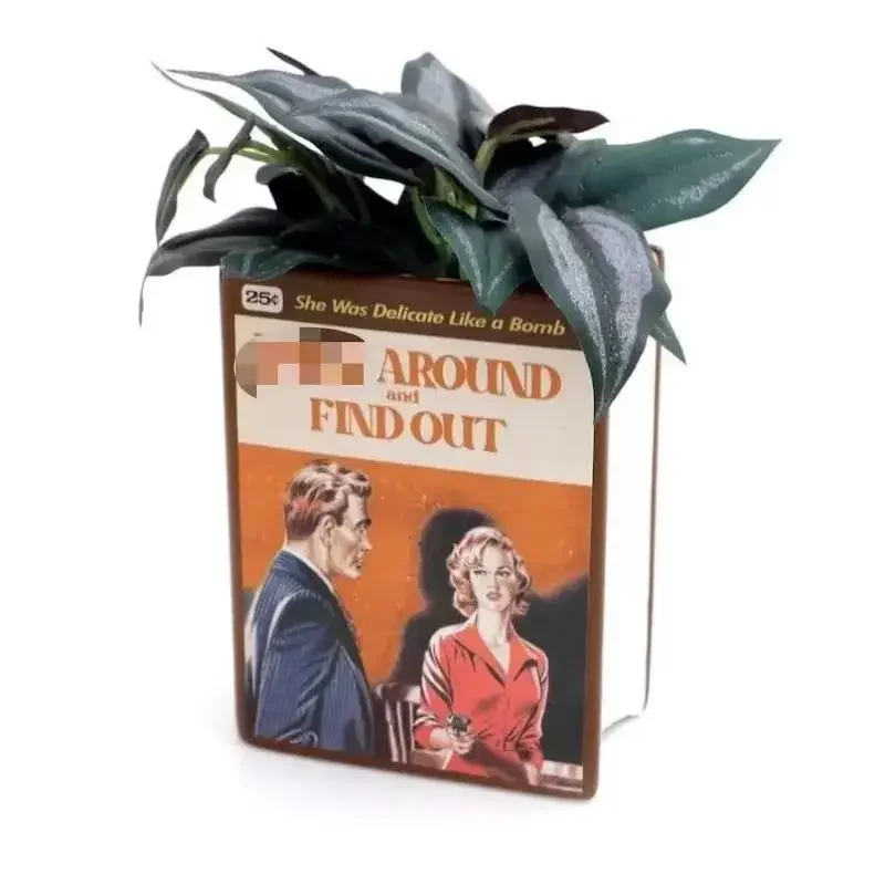 Reading Vase/Pencil Holder Nancy Drew Book Features A Parody Cover Book Flower Pot Pen Holder Resin Crafts Decoration